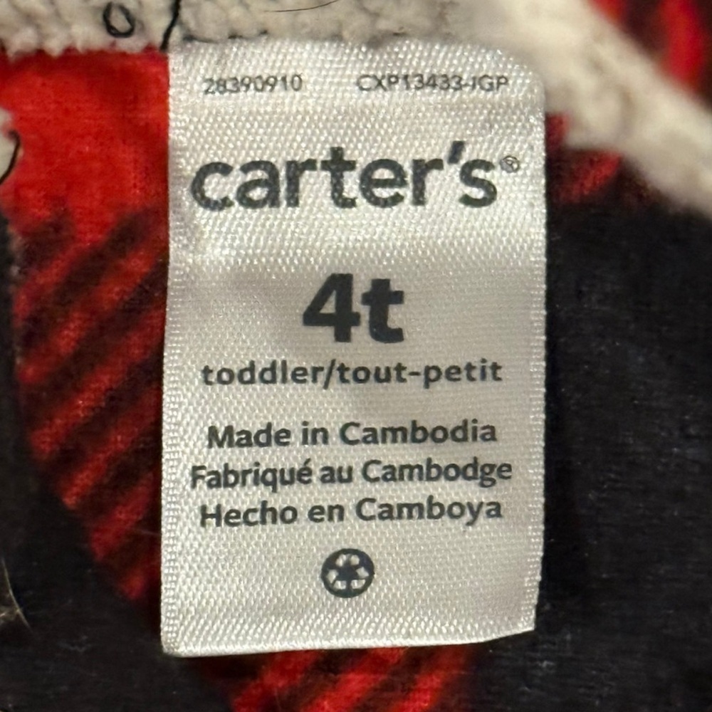 Carter's Red and Black Plaid Sweatshirt - Picture 2 of 3